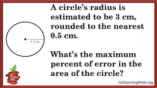 Tricky Percentage Error and Area Problem ... When Rounding Goes Wrong