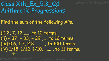 Arithmetic Progressions Class 10 Ex. 5.3 Q 1 NCERT Solution, AP Class 10 Solutions NCERT