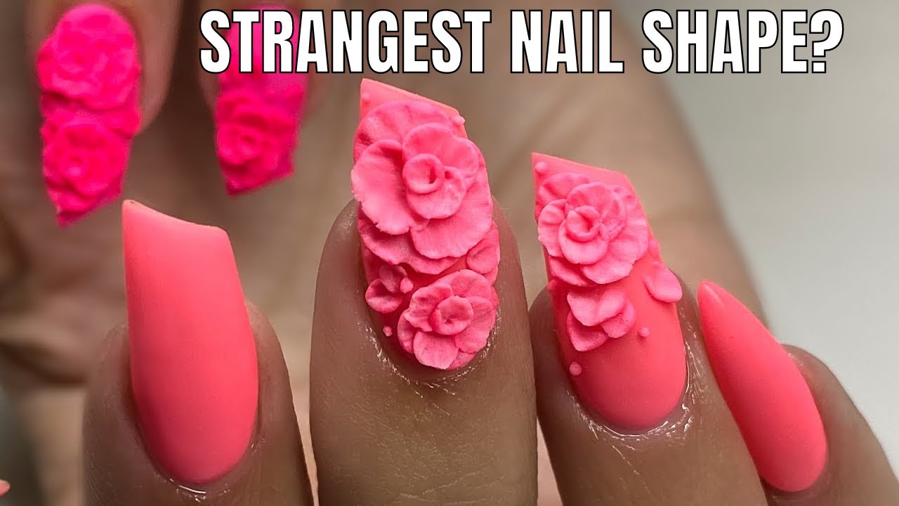 3D Acrylic Rose Nail Art Crazy Lipstick Nail Shape YouTube 3D Acrylic Rose Nail Art Crazy Lipstick Nail Shape YouTube