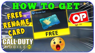 How To GET Free RENAME Card in Call Of Duty Mobile | How To Buy Rename Card Without CP in COD Mobile