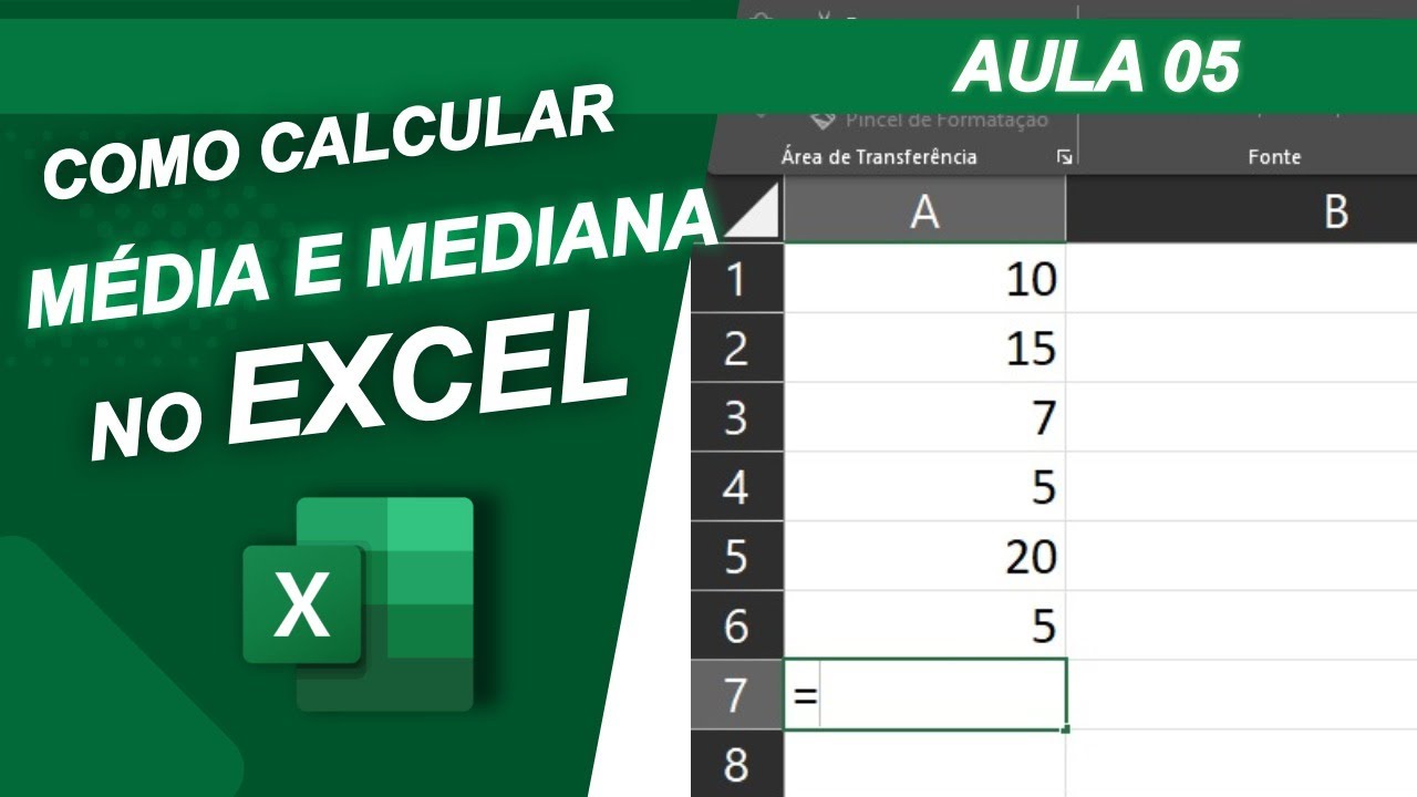 Como Calcular Média e Mediana no Excel - Excel para Iniciantes - Aula ...