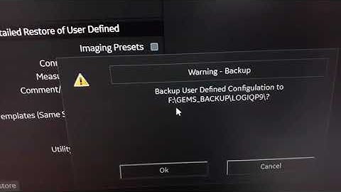 GE LOGIQ P9 - Back Up User Configuration