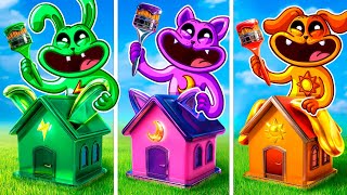 CATNAP, DOGDAY, and Hoppy HOPSCOTCH Build Their First House! One Colored Challenge!