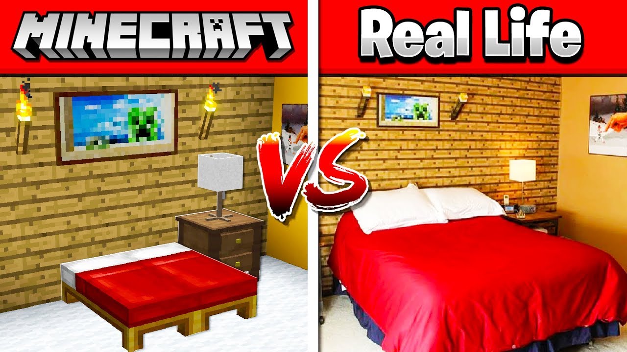 Minecraft Room Vs My Real Life Room Youtube