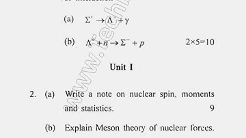 2020 MSc Physics 4th Sem Nuclear & Particle Physics Question Paper