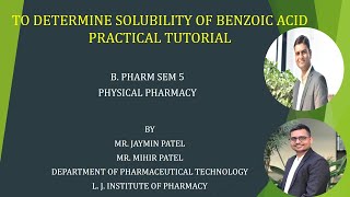 SEM 3_PHYSICAL PHARMACY_PRACTICAL TUTORIAL_DETERMINE SOLUBILITY OF BENZOIC ACID
