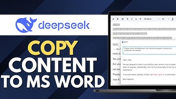 How to Copy Content From DeepSeek Al to MS Word/Google Docs