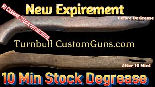 Experimental way to remove oil from a gunstock - M1 Carbine stock degrease with Turnbull Custom Guns