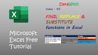 FIND Formula in Excel | REPLACE formula in Excel | SUBSTITUTE formula in Excel | TEXT formula in Exc