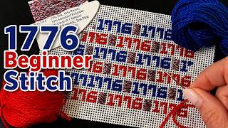 Beginner Needlepoint | Easy 1776 Stitch for Patriotic Canvases 🇺🇸