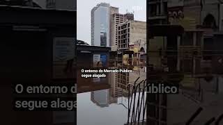 Com recuo do Guaíba, começa a limpeza em Porto Alegre