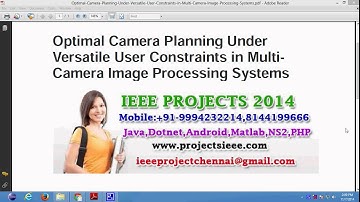 Optimal Camera Planning Under Versatile User Constraints in Multi Camera Image Processing Systems