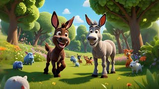 Three Silly Donkeys Kick Up Their Heels | Funny Farm Animal Song for Kids | Counting Nursery Rhyme