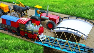 Top diy tractor making mini train transporting gasoline for petrol pump | Diy mini bridge