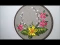 Цветочная композиция вышитая лентами / Floral arrangement embroidered with ribbons