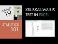 Statistics 101: Nonparametric Methods, Kruskal-Wallis Test in Excel