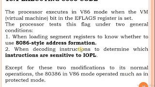 Virtual Mode operation in 80386
