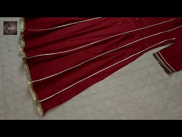 16 band kali wala gown/skirt/पुरानी साड़ी से गाउन बनाना /saree se kali wala  gown banana/2 layer gown - YouTube