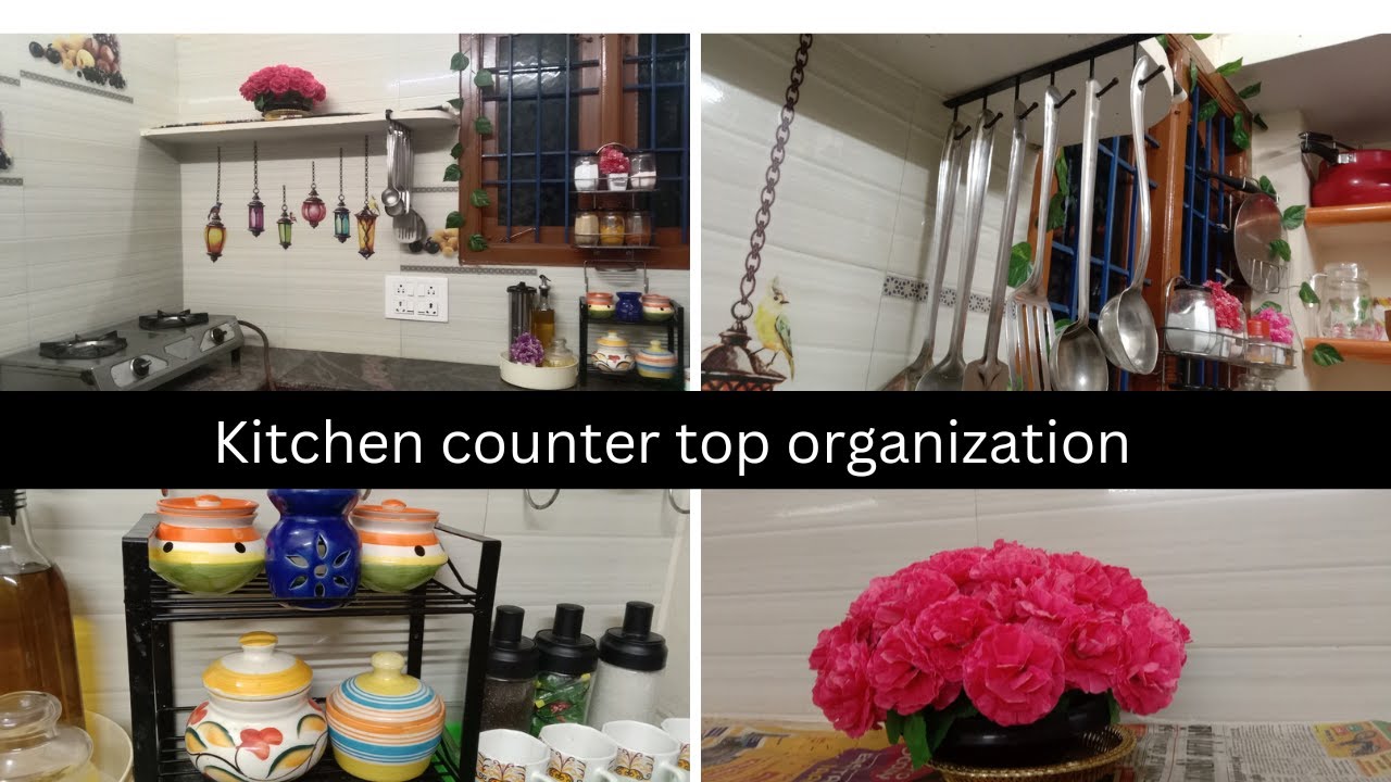 Kitchen countertop organization in tamil/countertop organizing ideas