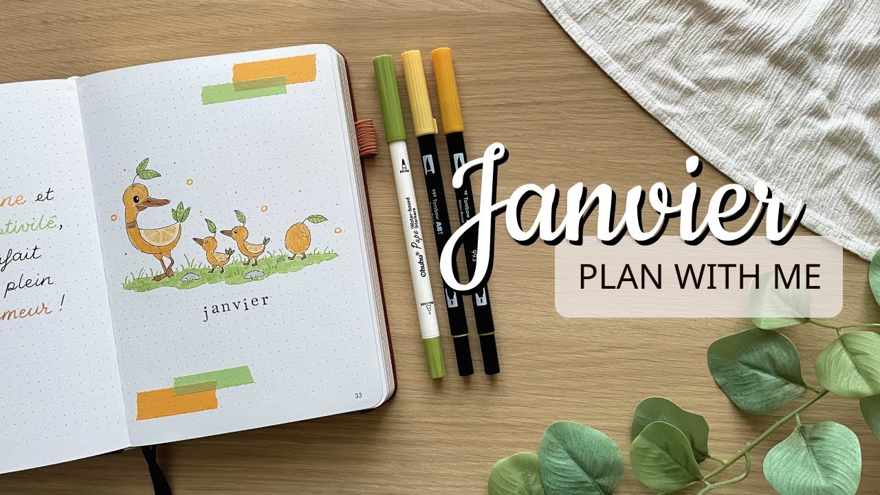 PLAN WITH ME - Janvier 2025 Bullet journal - 🍊🧡