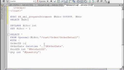 SQL 2008 OPENXML Column Patterns (ColPattern) Lab 4.1