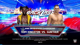 WWE2K24 Kofi Kingston vs Gunther for the United States Championship at BACKLASH