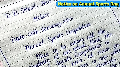 Notice Writing on Annual Sports Day | Annual Sports Competition Notice | Notice Writing in English