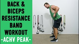 Resistance Band Back & Biceps -Pull Workout @ACHVPEAK