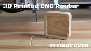 3D Printed CNC Router - #3 First Cuts