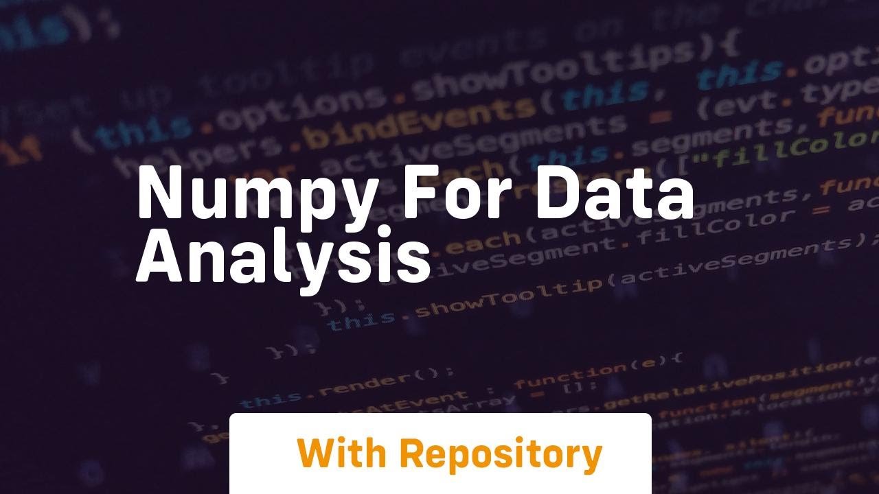 numpy for data analysis - YouTube