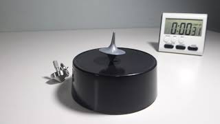 Inception Metal Spinning Top on Infinite Magnetic Base Right Hand Spins for 0:41. Rocks to 1:31