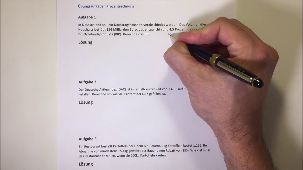 5 Beispiele Textaufgaben zur Prozentrechnung