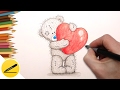 How to Draw a Teddy Bear with a Valentine's Heart ❤ Step by Step Easy for beginners