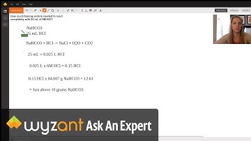 How much baking soda is needed to react completely with 25 mL of 6 M HCl?