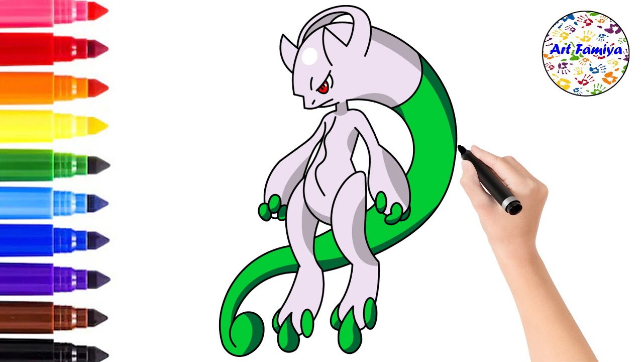 How to Draw Shiny Mewtwo, Pokemon Go