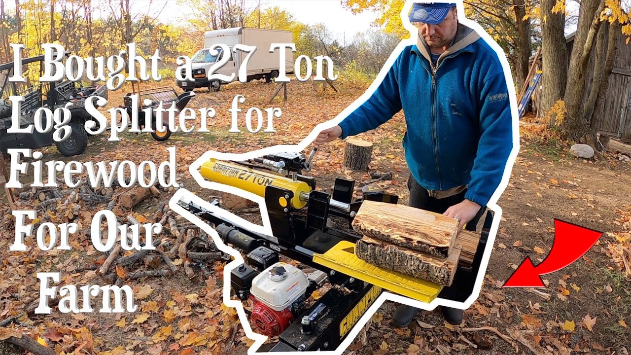 I Bought a 27 Ton Log Splitter for Firewood for our Farm - YouTube