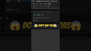 Hidden NumPy Array Size 😱😱 #python #coding #programming #shorts @AISkills-t8r