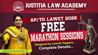 Telangana LAWCET 2026 CURRENT AFFAIRS SECTION B  - MARATHON SERIES - JUSTITIA
