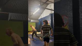 Trampoline Setback and Breakage During Youngman's Backflip