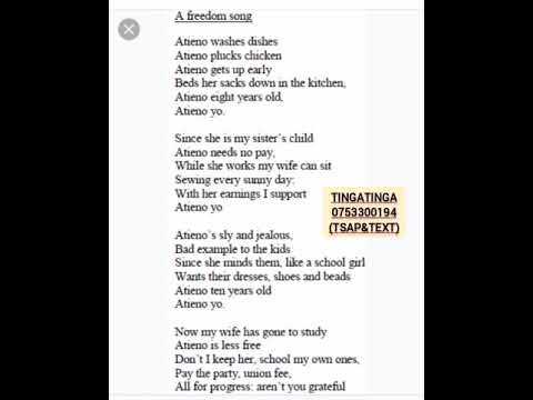 Freedom Song Poem Analysis Tafsiri Na Uchumbuzi Wa Shairi La Freedom Song Full Movie Atieno Yo