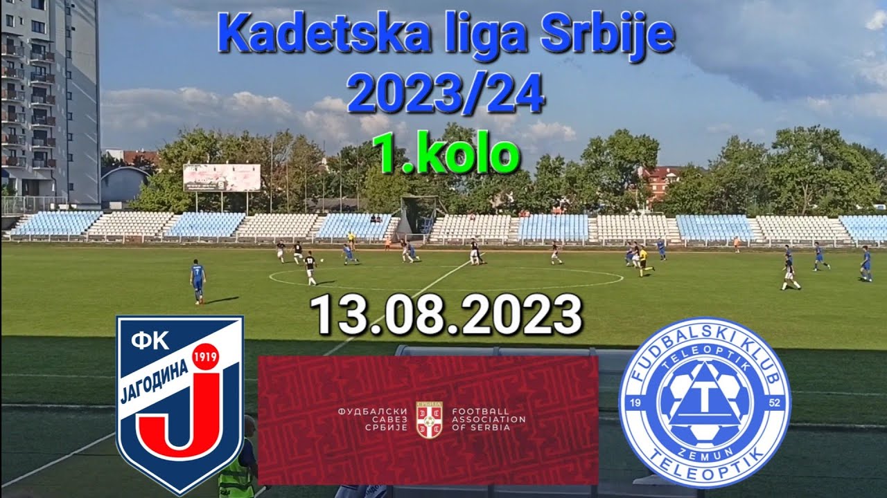 Kadetska liga Srbije GFK JAGODINA-TELEOPTIK ZEMUN 1-1 2023/24 1.kolo  13.08.2023 detalji utakmice