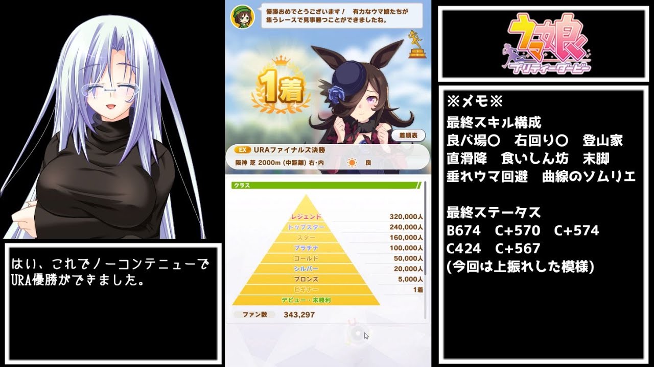 ウマ娘プリティーダービー ライスシャワーノーコンテニュー優勝育成動画 Youtube