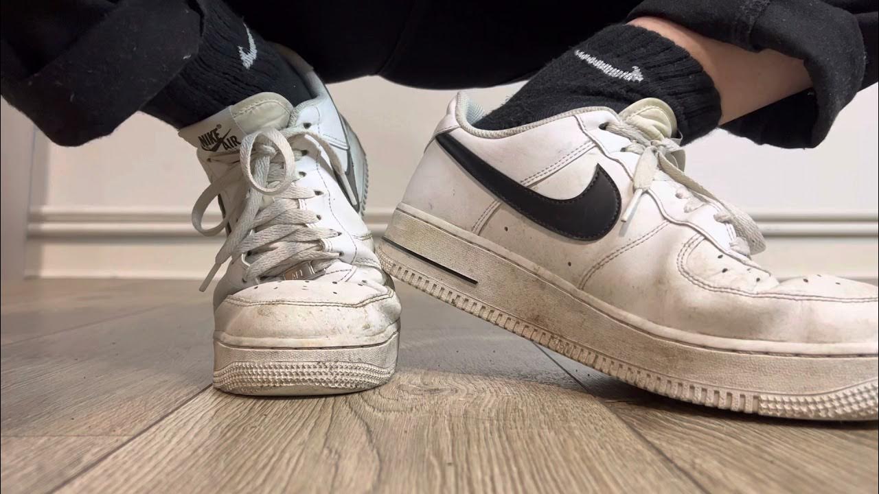 Used Nike Air Force 1 Shoeplay with black Nike Socks YouTube