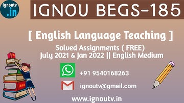 IGNOU BEGS-185 Solved Assignment July 2021 & Jan 2022 [FREE] || IGNOU BAG || IGNOU TV || IGNOU ||