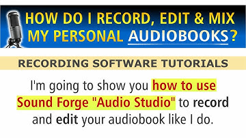 Let me show you how to use Sound Forge "Audio Studio" to record and edit your audiobook like I do.