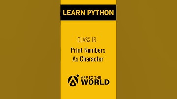 Print numbers as character in PYTHON for Beginner.#pythontutorial #shortsyoutube #viral