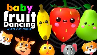 Baby Fruit Dancing With Animals Sensory Video With Pop Music 