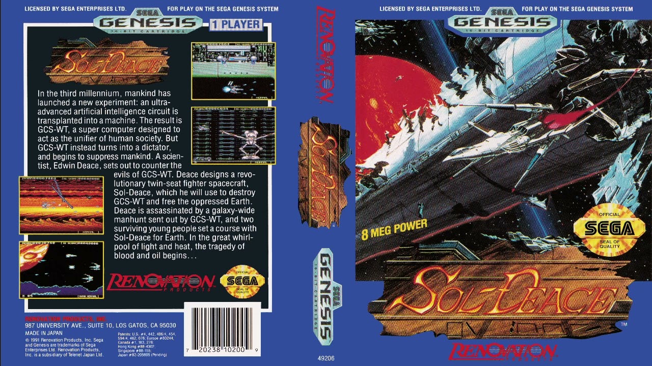 Sol-Deace for the Sega Genesis OST Original Video Game Soundtrack
