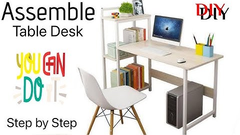 How to Assemble Study Writing Desk Office Table With 3 Book Shelf 3 Tiers | How to install a Table
