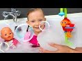 Bath song Nursery Rhymes  with doll Emili and Tasya